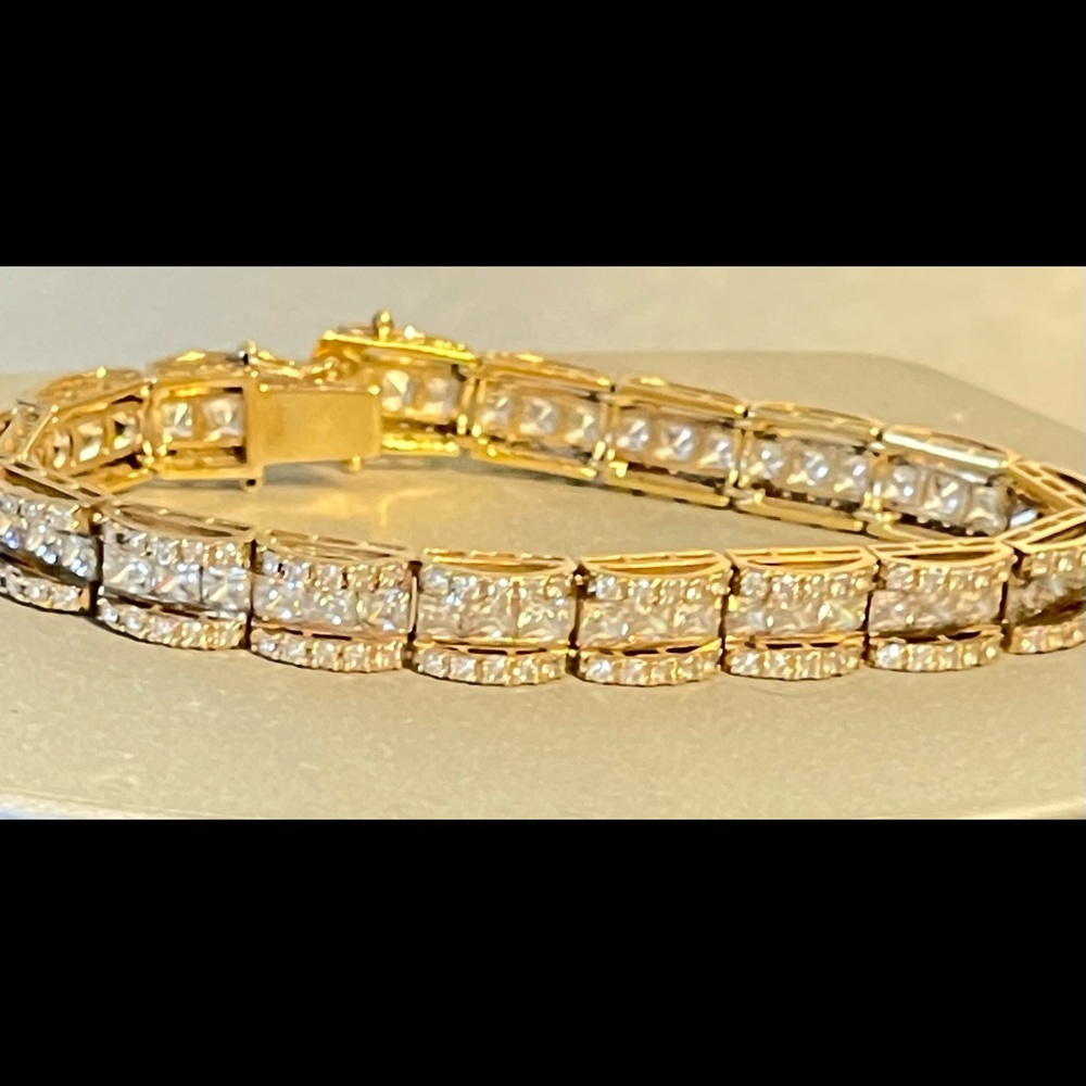 Victoria Wieck Vintage Sterling Vermeil 7.5" Bridge Bracelet